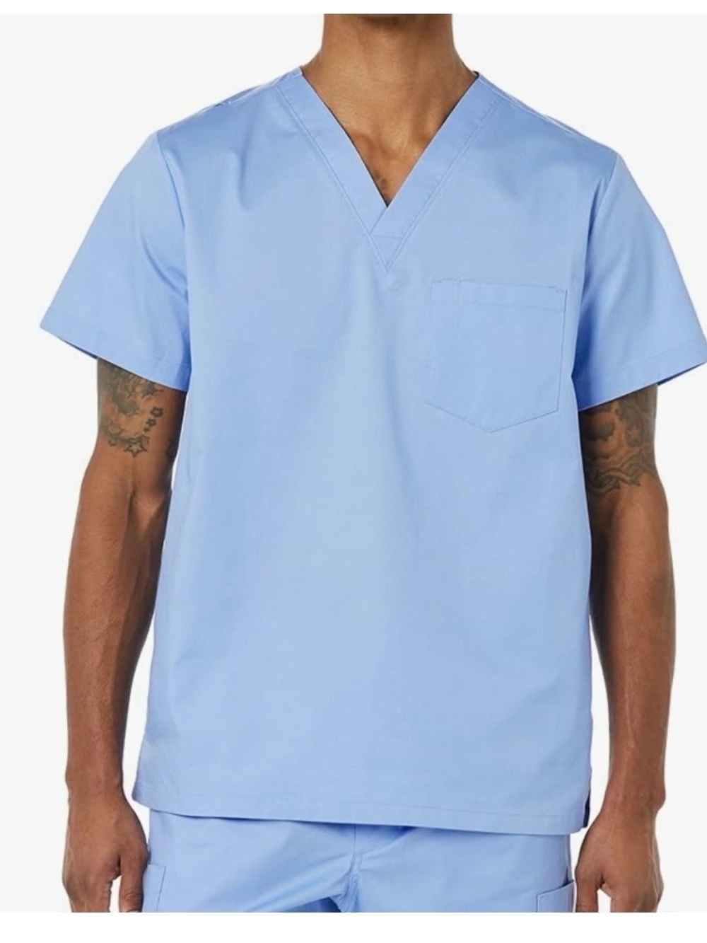 Amazon Essentials Light Blue V-Neck scrub Top